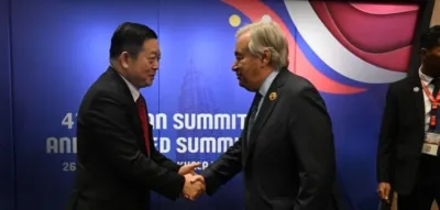 The Secretary-General of ASEAN, Dr. Kao Kim Hourn meet Secretary-General of the United Nations (UN), H.E. António Guterres,on the sidelines of the 47th ASEAN Summit and Related Summits in Kuala Lumpur, Malaysia.