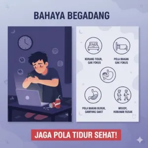 Jaga pola tidur sehat. Jangan Begadang jika tidak perlu